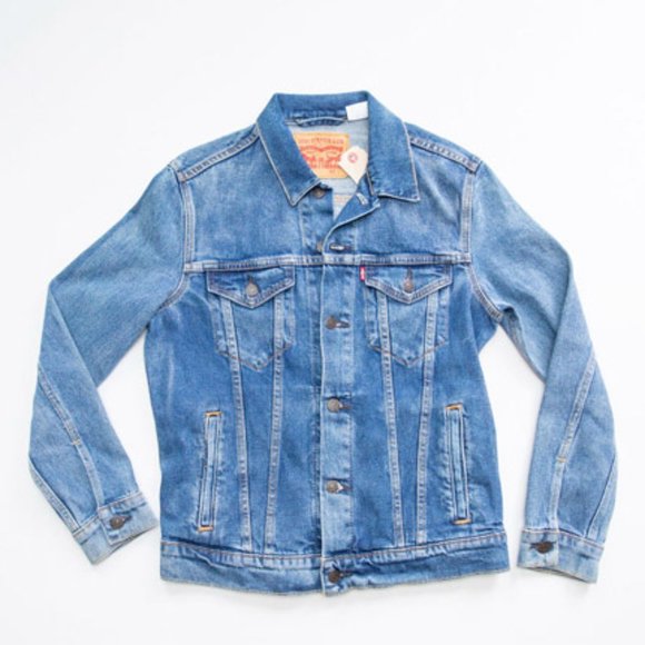LEVIS Faded Blue Stretch Denim Jean Jacket